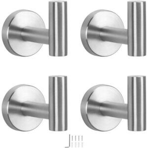 Stainless Steel Wall Mounted Towel Hooks Heavy Duty for Bathroom Kitchen Garage